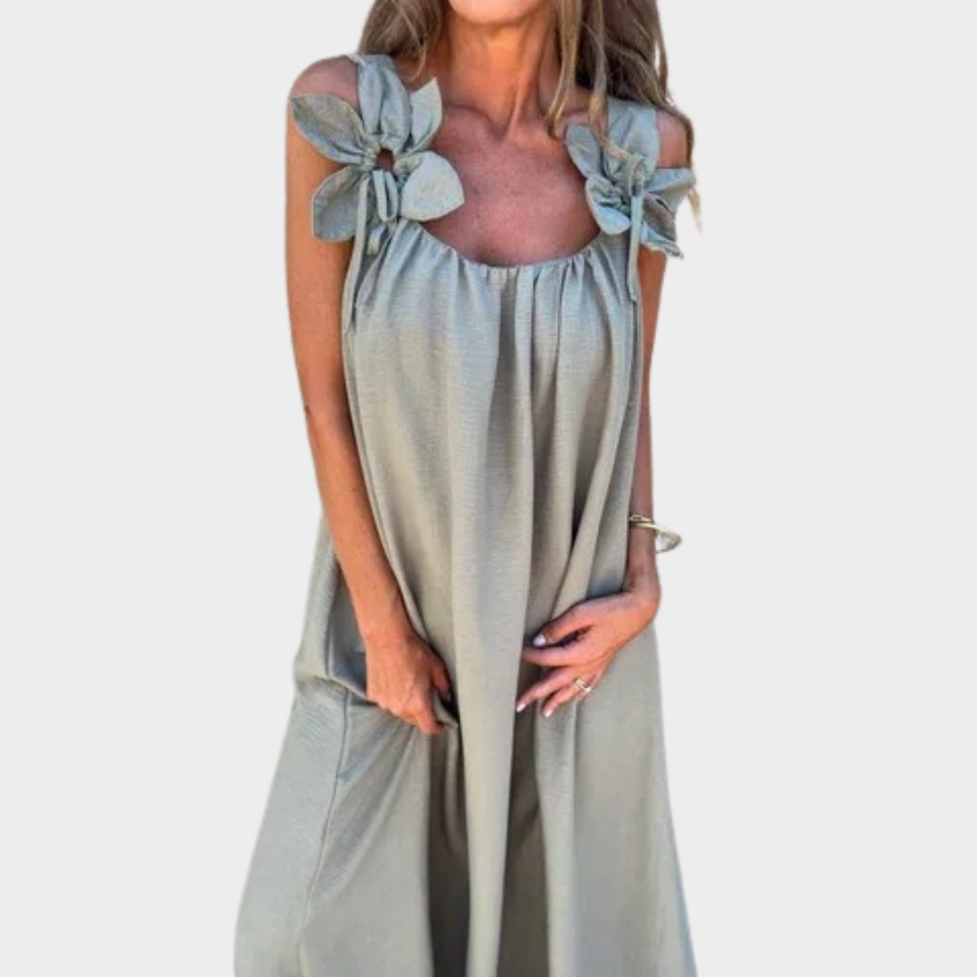 Women Sleeveless Maxi Dress – Loose Fit Casual Solid Style Lightweight Fabric – Multiple Colours