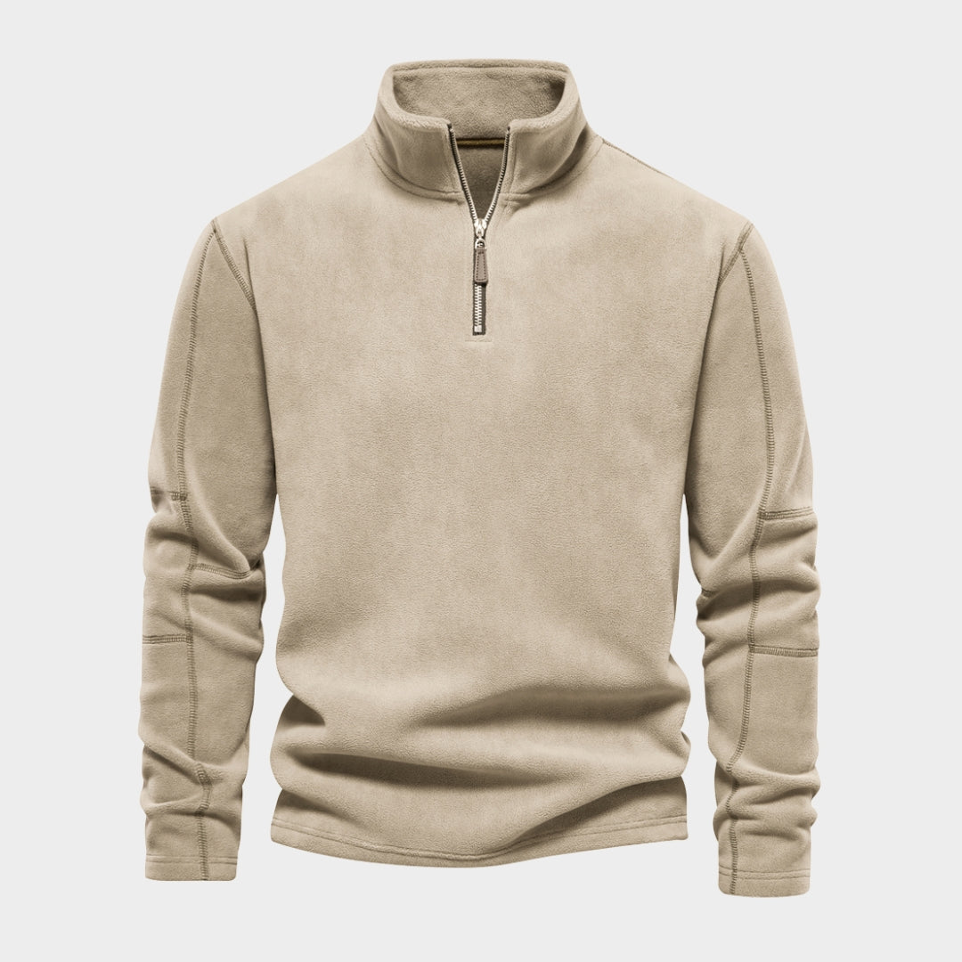 Men's Fleece Sweater - Zipper Neck - Soft Shell - Thick & Warm - Casual Fit - Multiple Colours