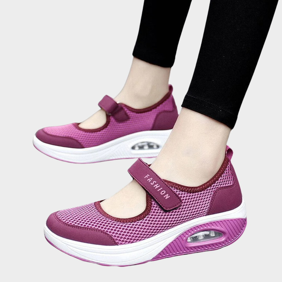 Women’s Platform Running Sneakers – Breathable Mesh Wedge Trainers – Lightweight Casual Walking Shoes – Multiple Colours