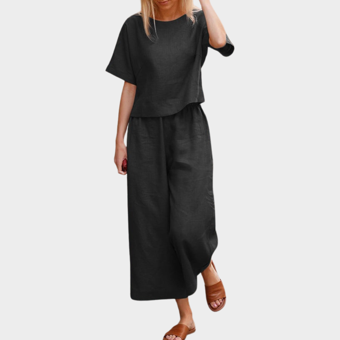 Women's Elegant Short Sleeve Suit – Two-Piece Set – Commuting Wear – Multiple Colours