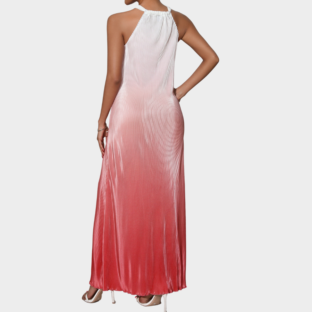 Halter Neck Dress - Women's Backless A-Line Dress - Gradient Sleeveless - Multiple Colours