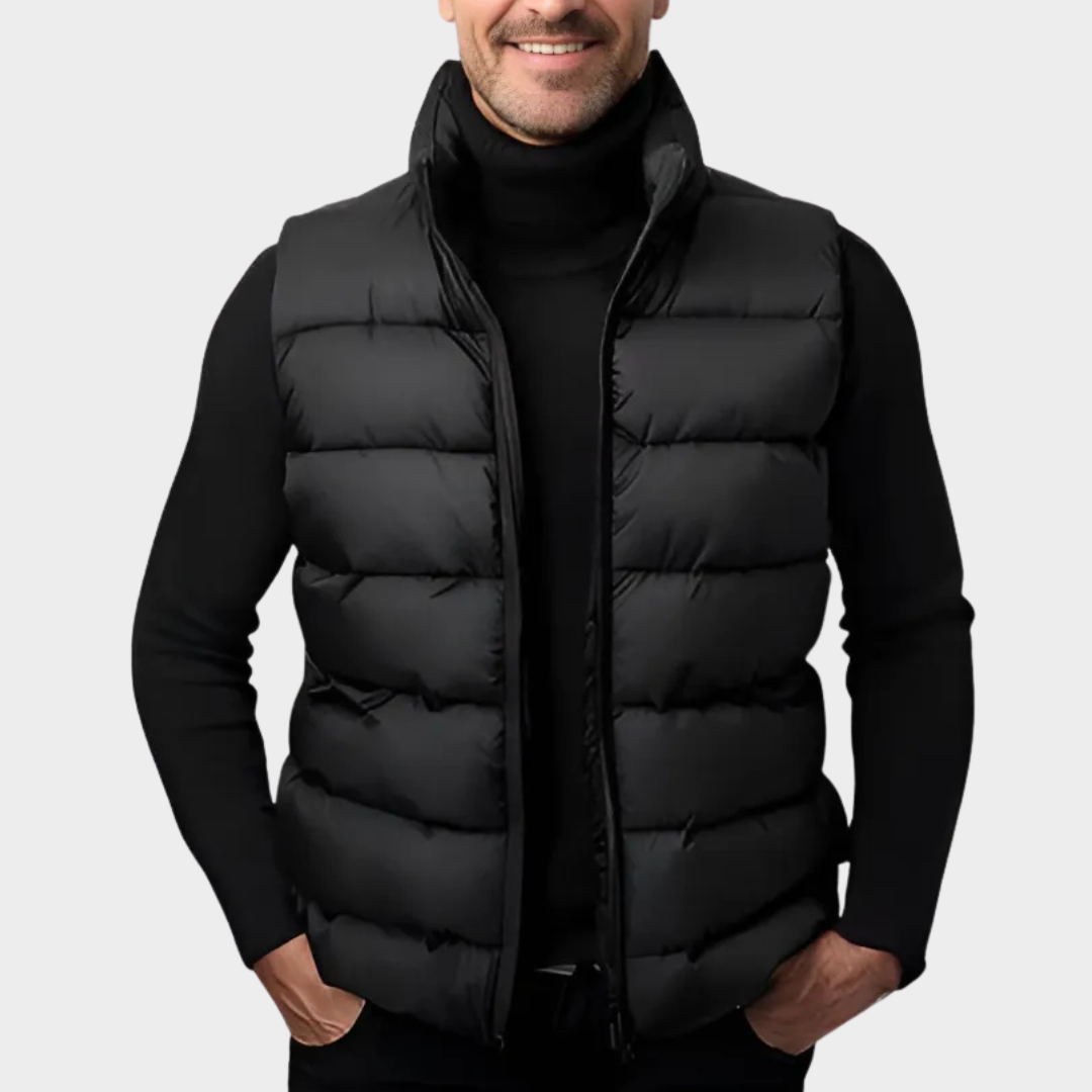 Men's Puffer Vest – Sleeveless Quilted Gilet – Lightweight Warm Zip-Up Jacket – Multiple Colours