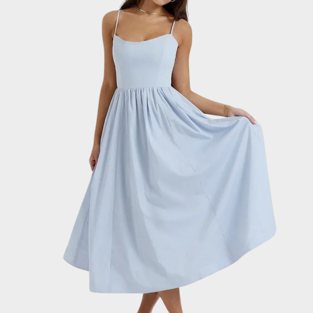 Women's Spaghetti Strap Long Dress – Elegant Sleeveless Party Gown – Multiple Colours