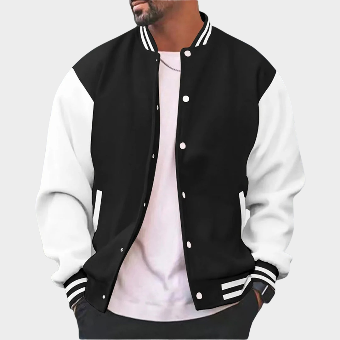 Men's Bomber Jacket – Regular Fit with Snap Front and Contrast Sleeves – Multiple Colours