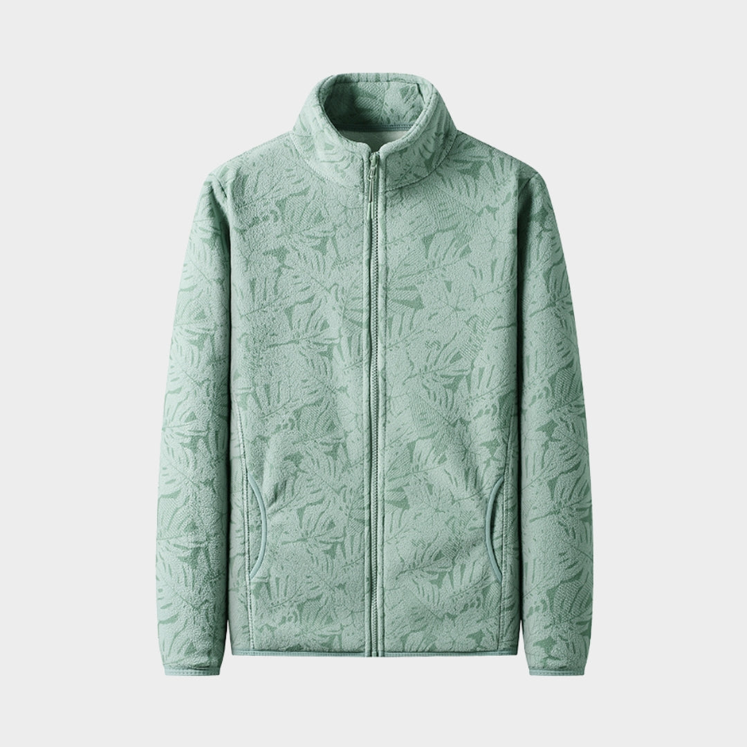 Women's Brushed Fleece Jacket – Print Design, Thick Warm Vest, Sports Coat, Grass Green, Peacock Green, Rose Red, and More
