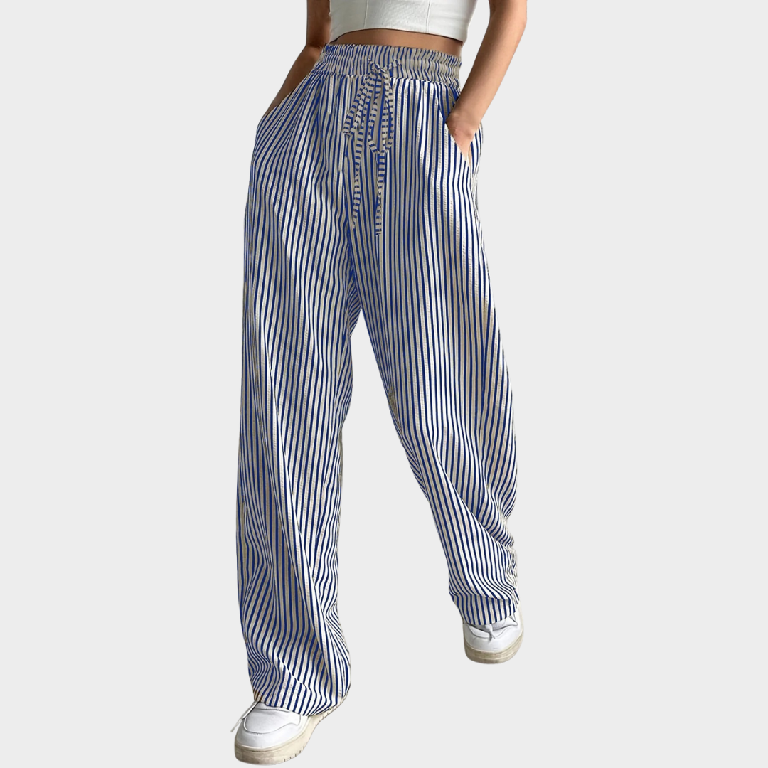 Women’s Striped Relaxed Fit Bottom – Lightweight Casual Wear with Breathable Fabric – Timeless Comfortable Design – Multiple Colours
