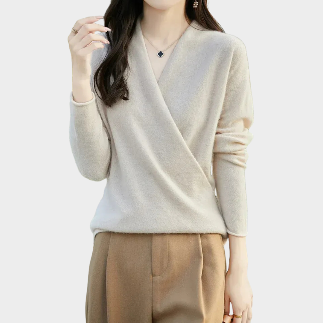 Women’s Merino Wool Sweater – 100% Cashmere Knit Loose Fit Long Sleeve Pullover Top – Multiple Colours