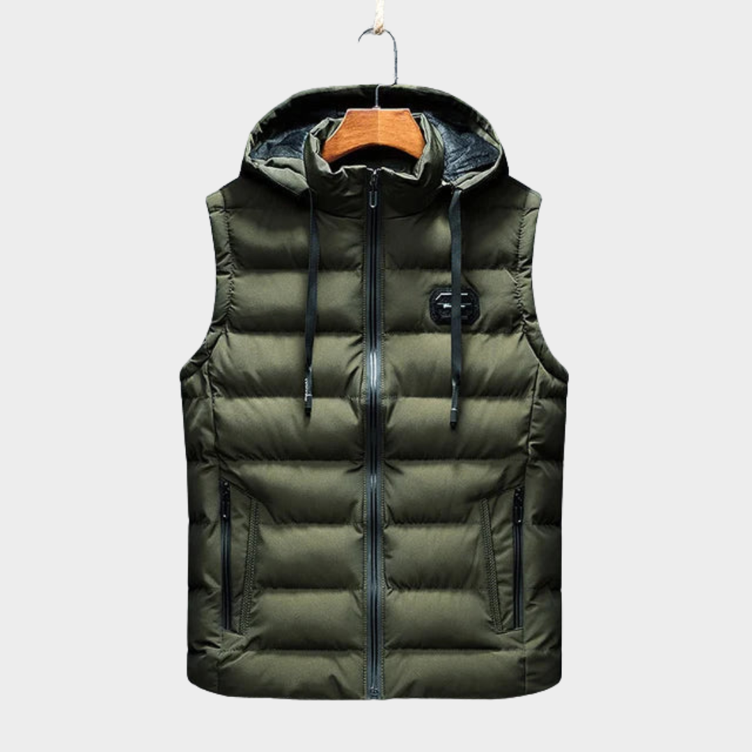 Men's Hooded Vest Jacket – Casual Sleeveless Waistcoat – Warm Zip-Up Gilet – Multiple Colours