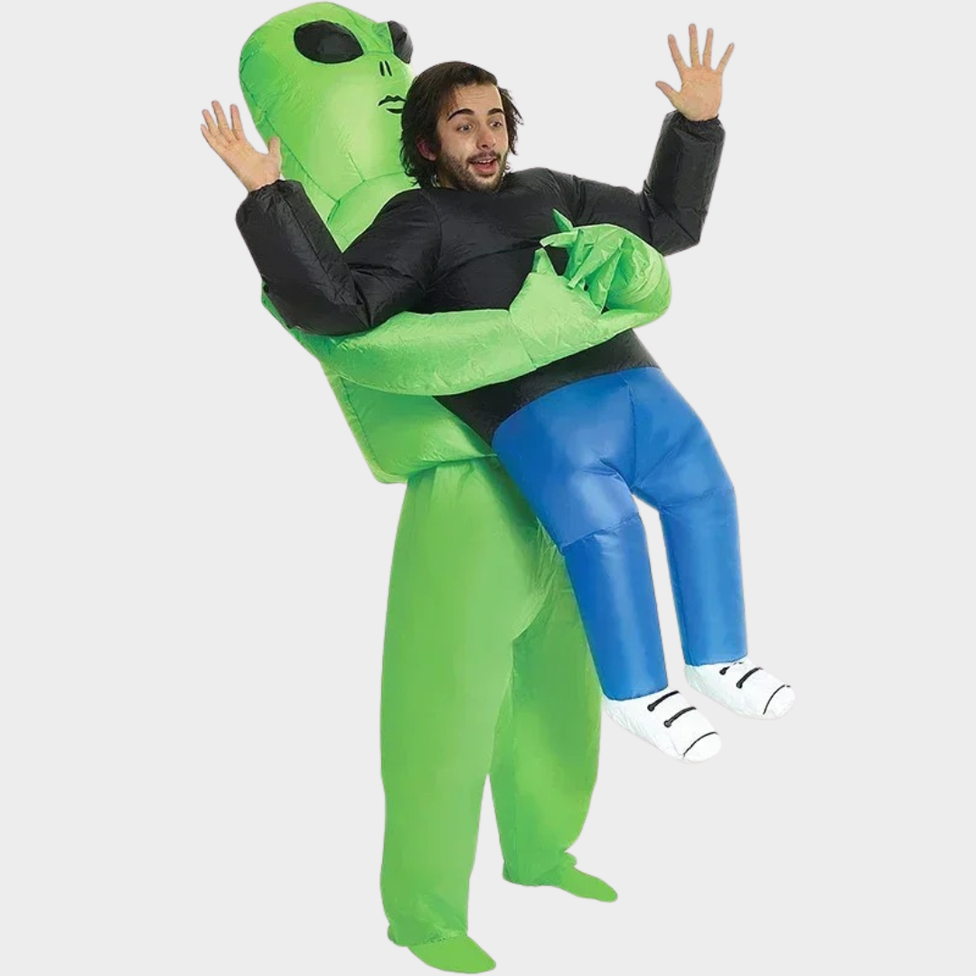 Alien Halloween Costume – Unisex Inflatable Cosplay Outfit for Adults & Kids – Funny Party Costume Suit – Green