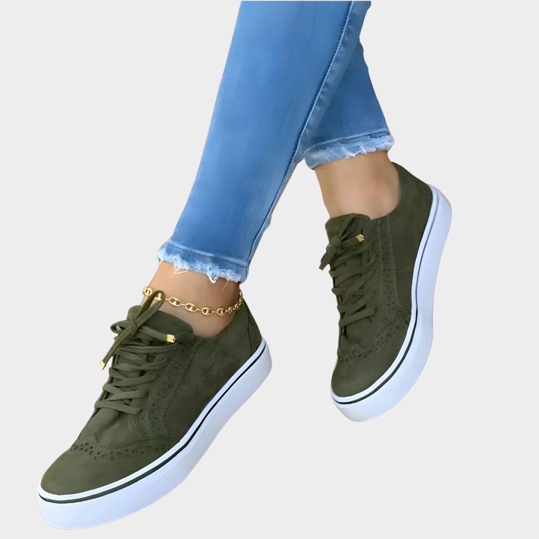 Women’s Lace-Up Platform Sneakers – Supportive Fit – Synthetic Upper – Casual Walking Shoes – Multiple Colours