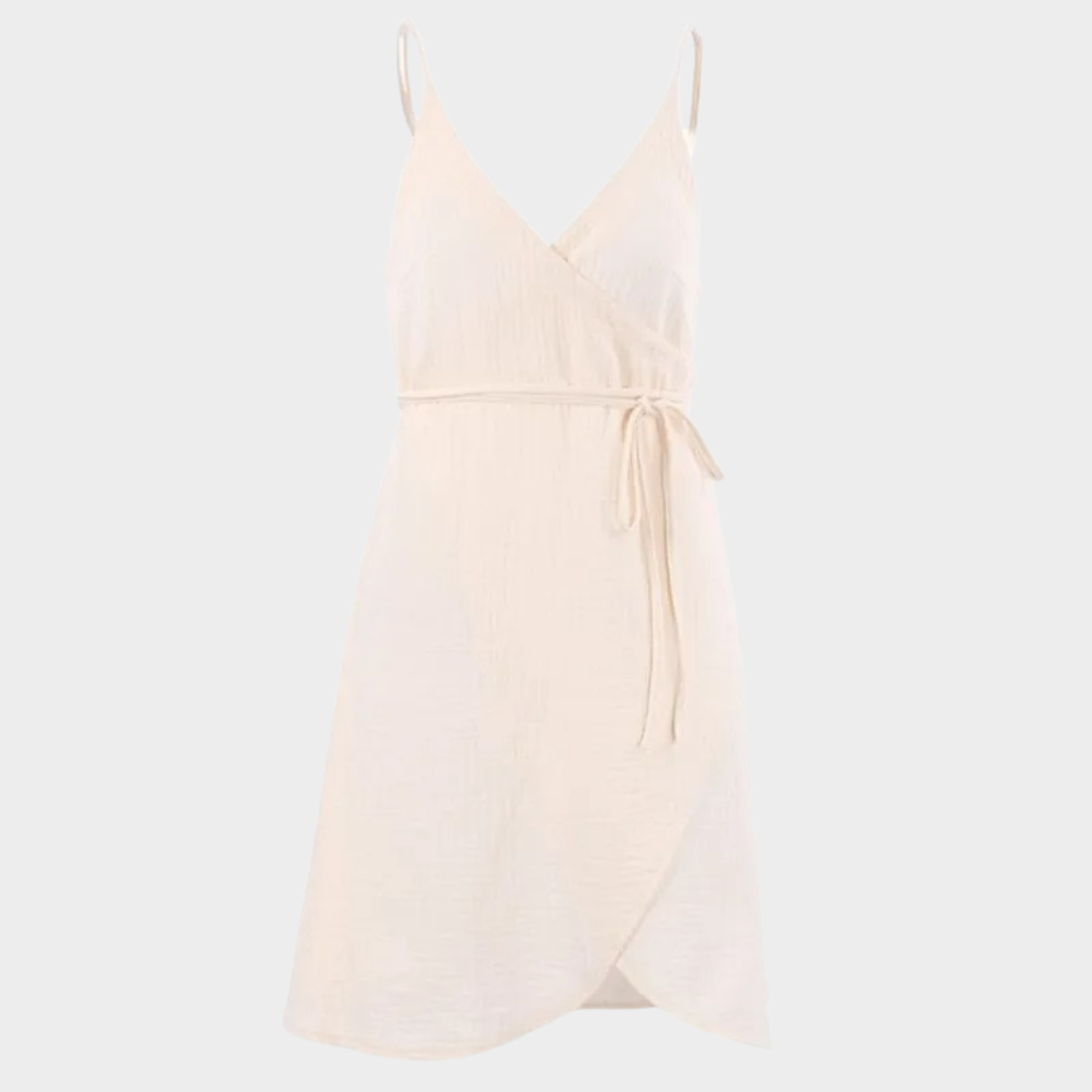 Women’s V-Neck Suspender Dress – Wrap Slit Design – Lightweight 100% Cotton – Multiple Colours