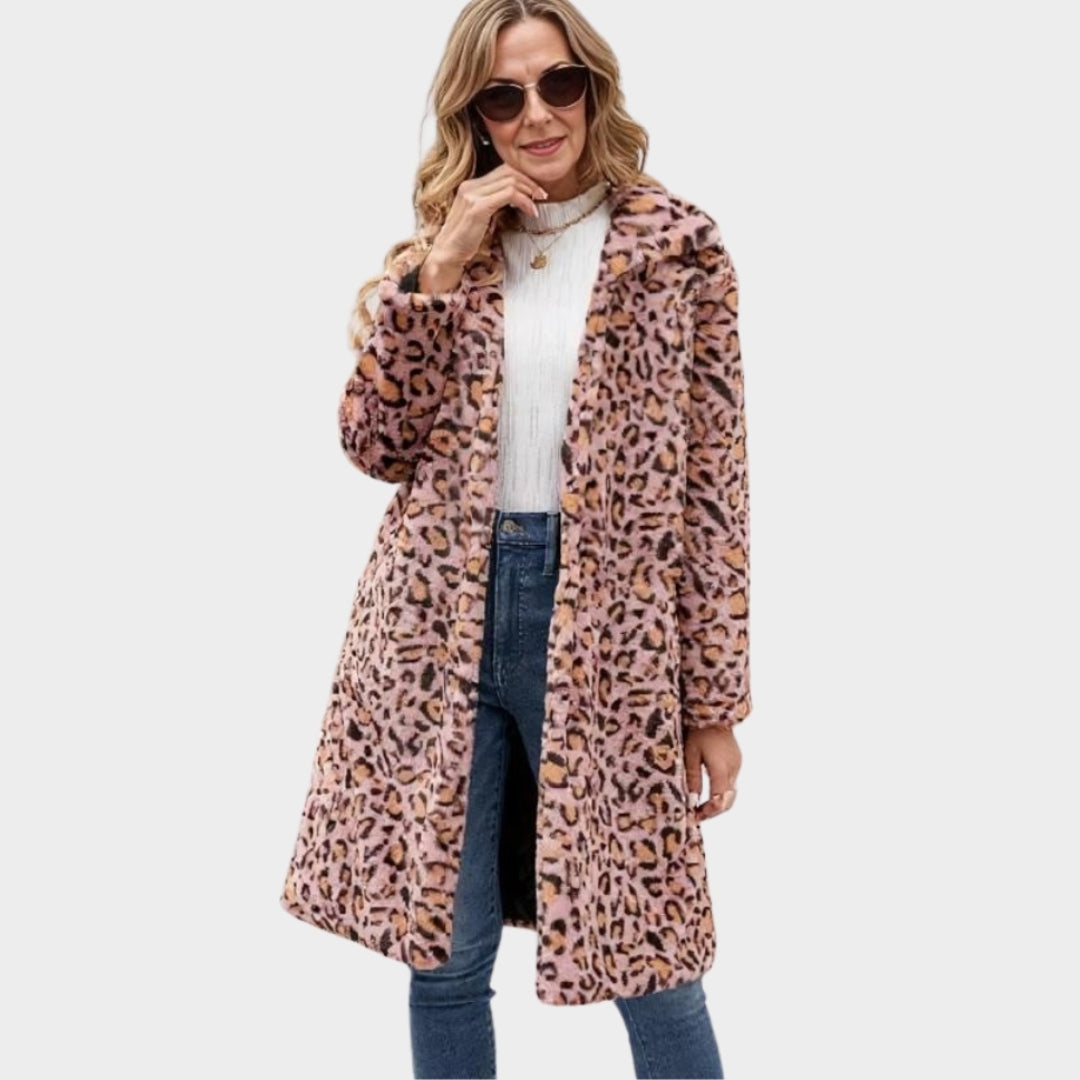 Women’s Winter Faux Fox Fur Long Coat – Thick Fluffy Windbreaker Jacket in Pink, Yellow, Green, and Purple