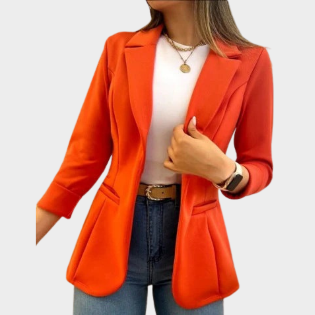 Women's Blazer Jacket – Elegant Office Lady Long Sleeve Suit Collar Coat – Fashionable Casual Outerwear – Multiple Colours