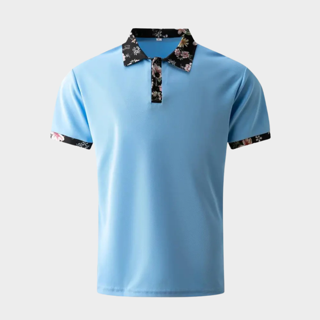 Men’s Short Sleeve Polo Shirt – Solid Colour Classic Pullover with Mosaic Design – Breathable and Comfortable Fit – Multiple Colours