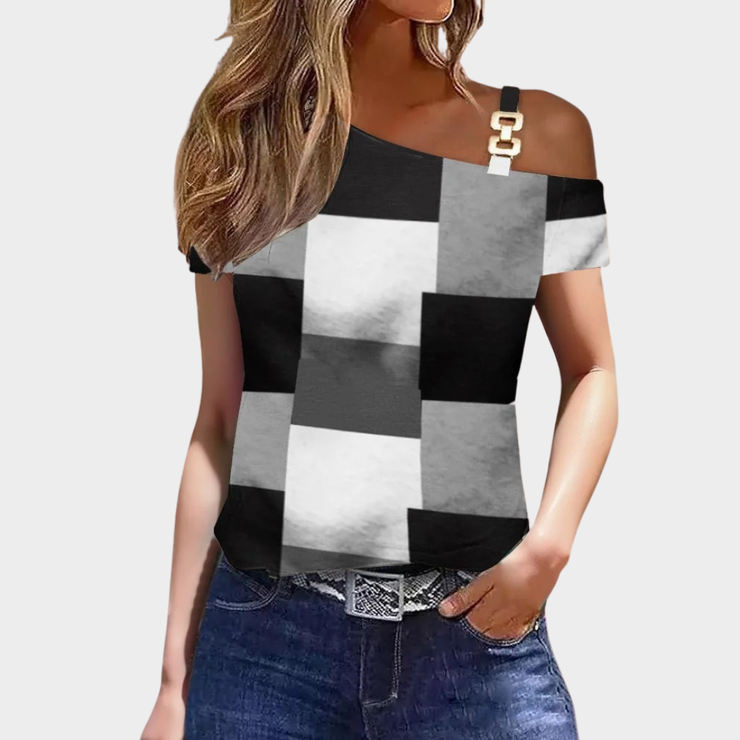 Women Off Shoulder Blouse – Short Sleeve – Loose Fit – Lightweight Fabric – Multiple Colours