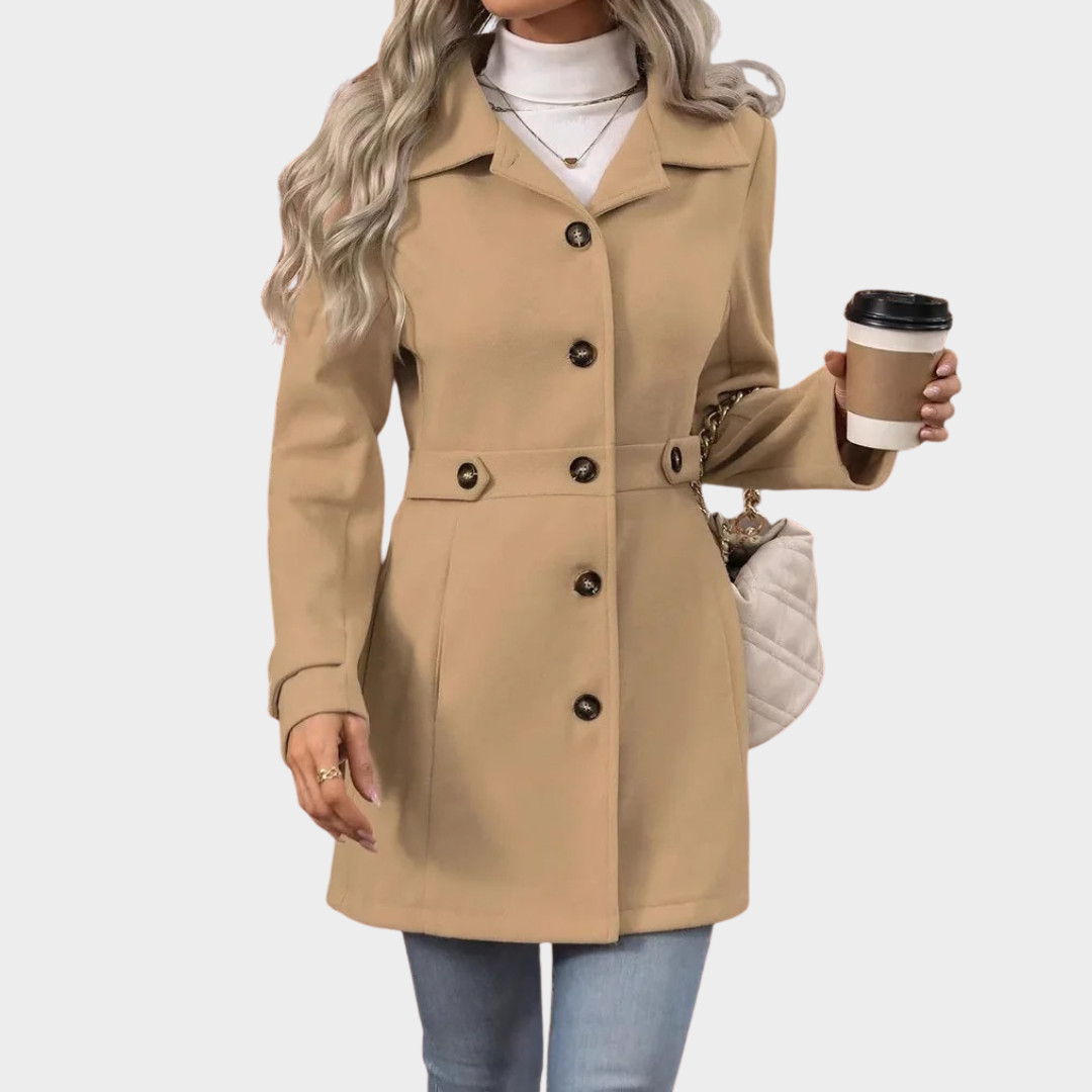 Women's Woolen Suit Jacket – Slim Fit Retro Tweed Lapel Coat with Elegant Office Style – Multiple Colours