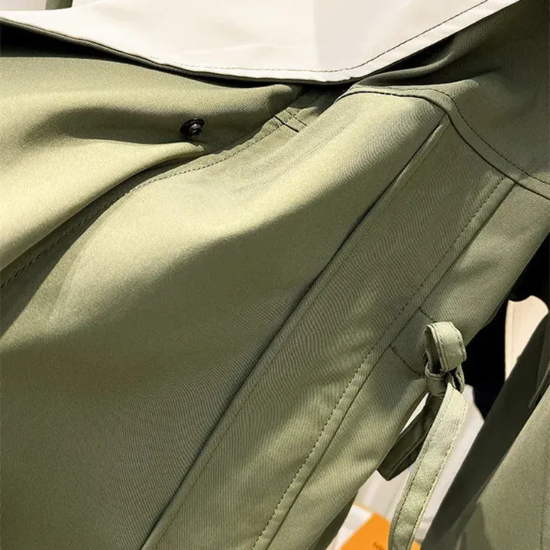 Women’s Windbreaker Jacket – Waterproof and Windproof Mid-Length Coat with Drawcord Waist and Double Layer Design – Multiple Colours