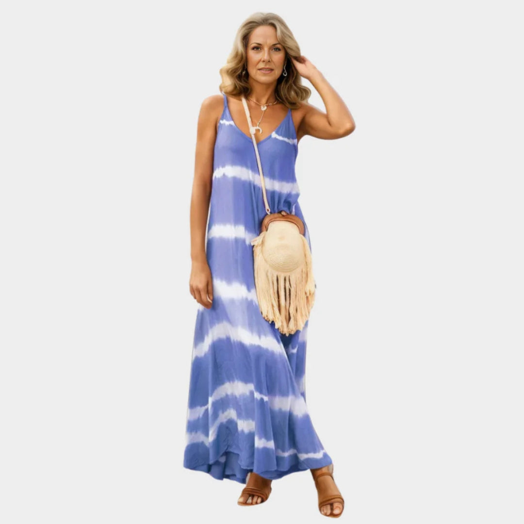 Women's Solid-Colored Casual Summer Dress – V-Neck, Short Sleeves, Relaxed Fit (Grey, Purple, Pink, and More)