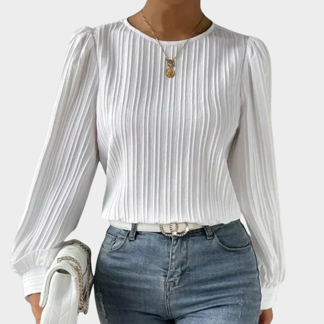 Women's Round Neck Long Sleeve Shirt – Classic Solid Colour Shirt – Casual & Office Wear – Multiple Colours