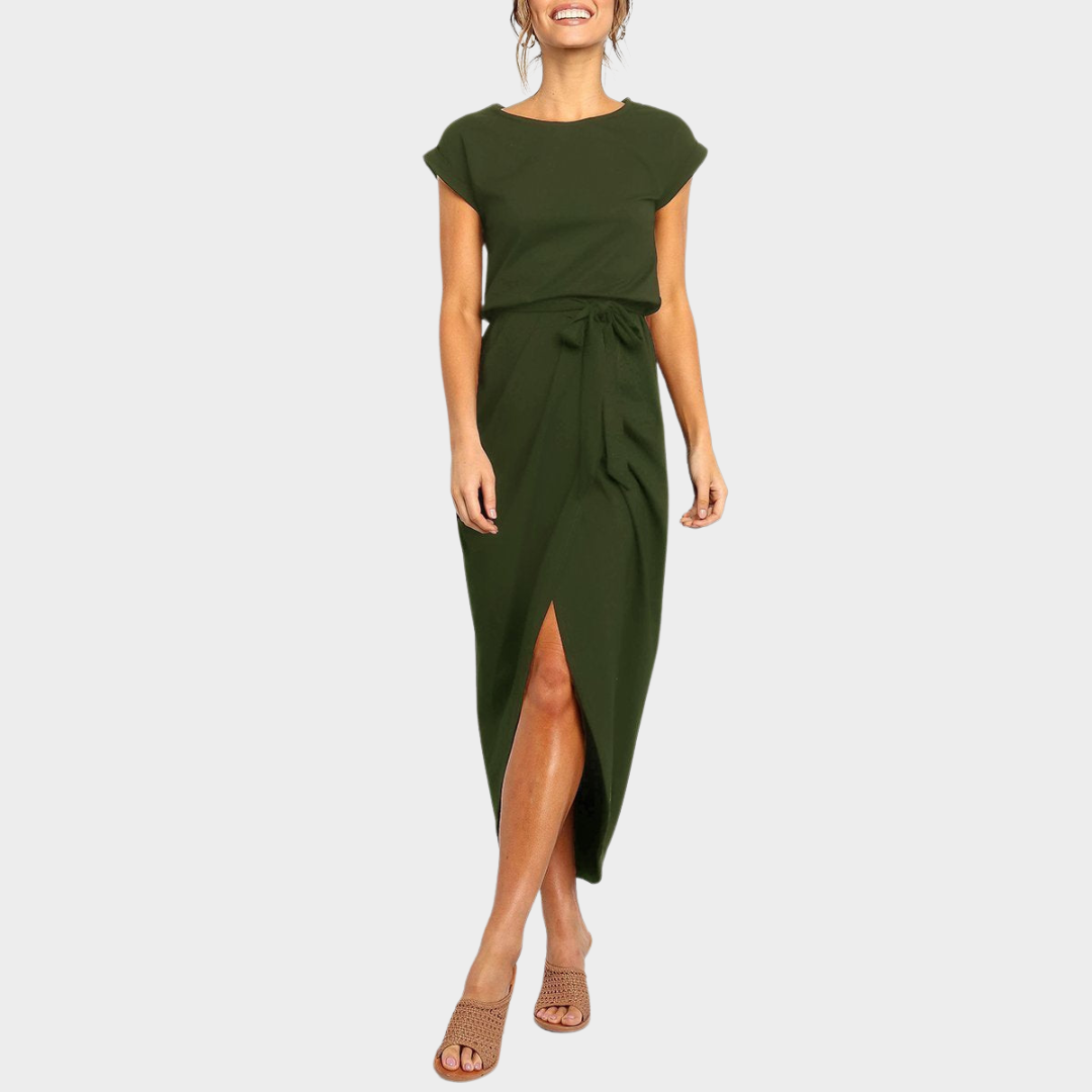 Women's Midi Dress – Adjustable Waist Belt – Elegant Fit – Soft & Comfortable – Multiple Colours