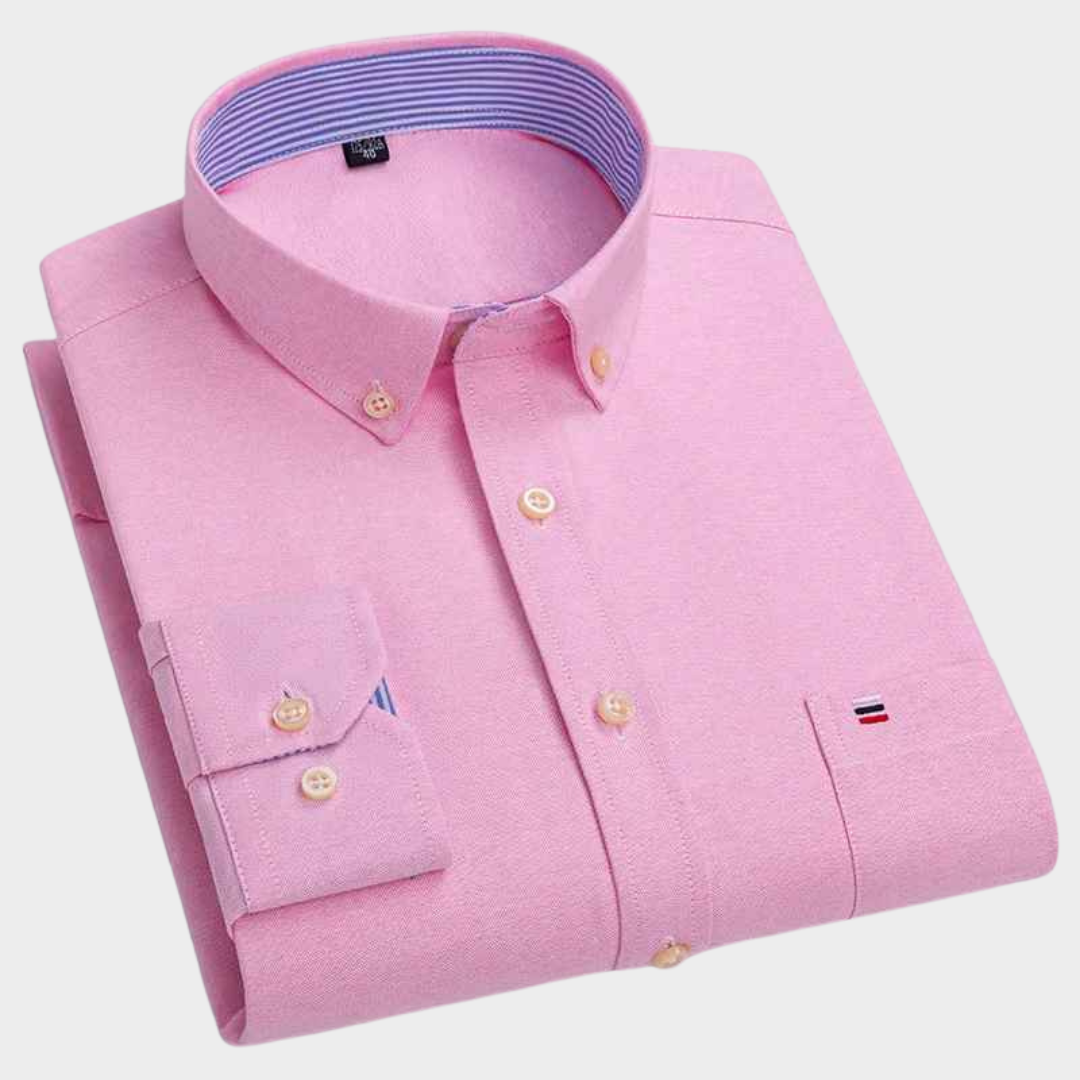 Men's Oxford Shirt - Long Sleeve Regular Fit - 100% Cotton - Casual & Formal Wear - Multiple Colours