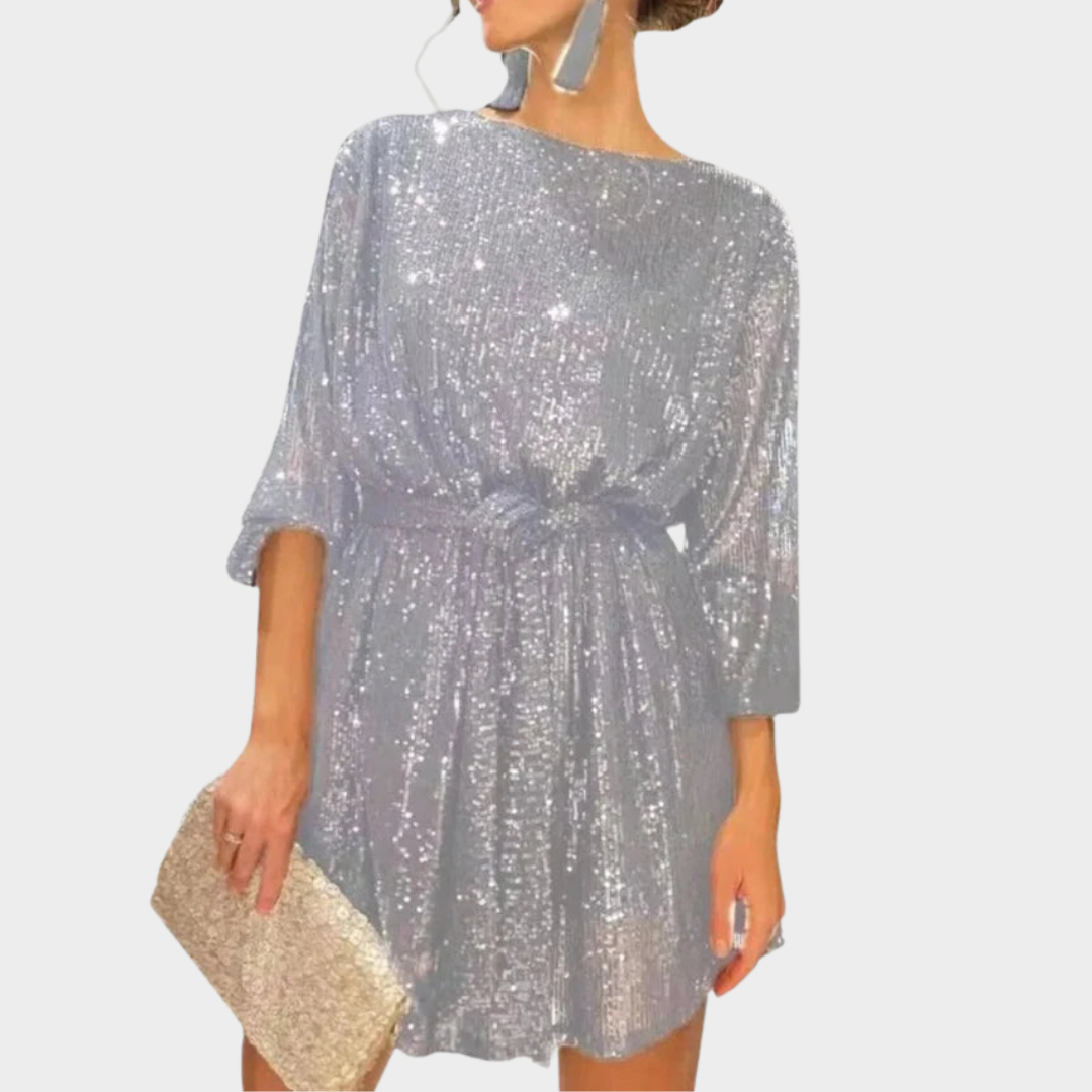 Women’s Beaded Evening Dress – Elegant Party Gown Style – Short Length – Shimmer Detail – Lightweight Formal Fabric – Multiple Colours