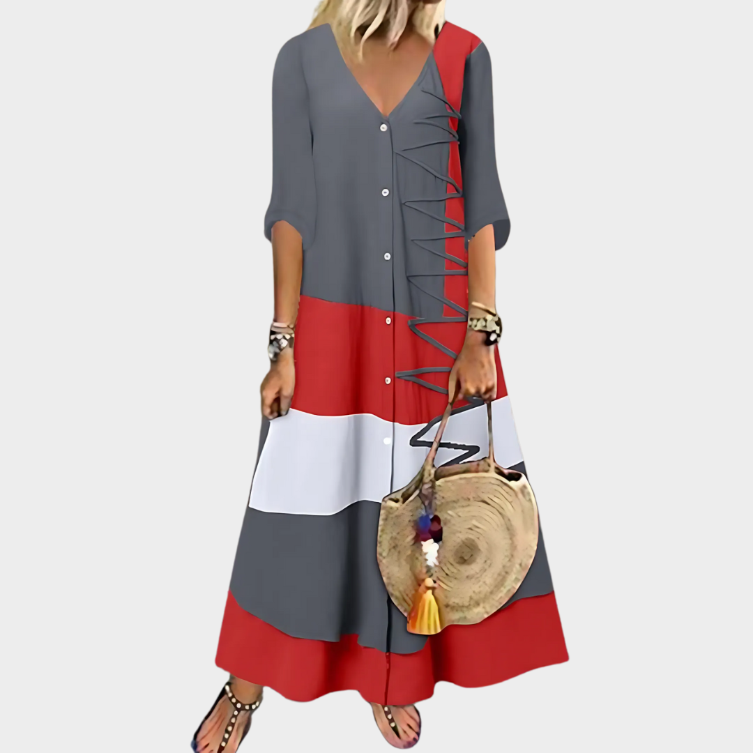 Women's Boho Maxi Dress - Vintage Print - Loose Fit - Sleeveless - Multiple Colours