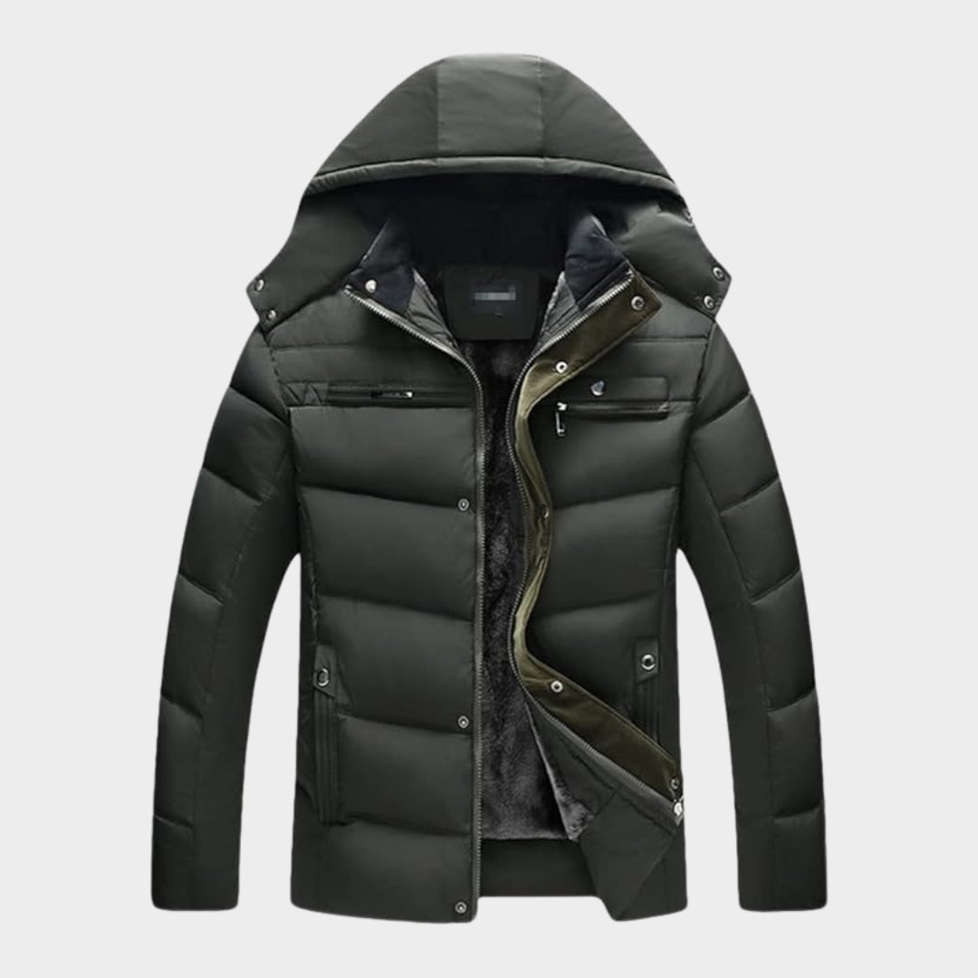 Winter High Quality Warm Men's Jacket - Heated Cotton Coat, Thick Fashion Outerwear, Black, Green, Blue