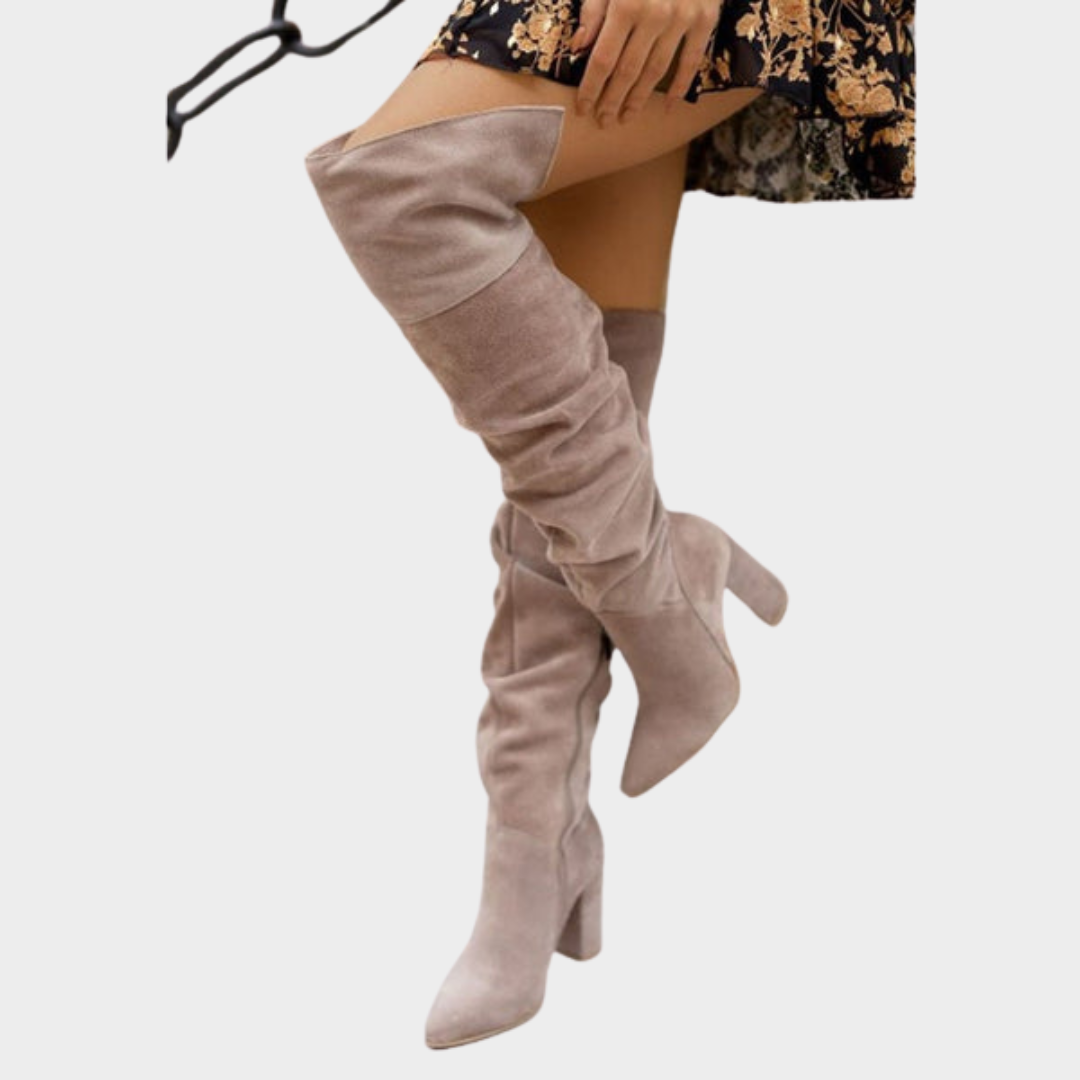 Women's Over The Knee Boots – High Heel Long Boots – Side Zipper & Pointed Toe – Multiple Colours