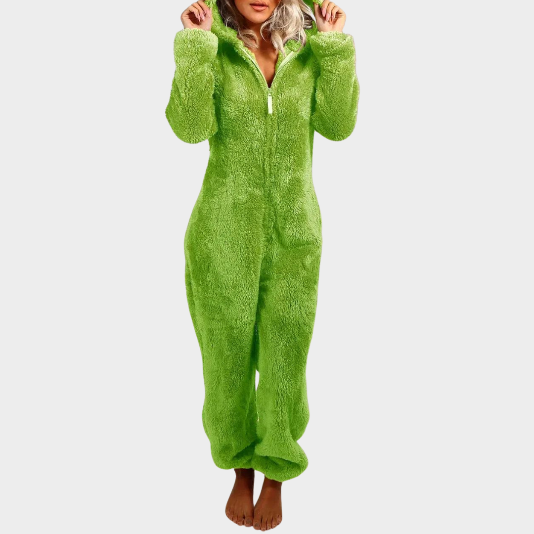 Women’s Hooded Onesie Pajamas – Soft Fleece – Zip Closure – Warm & Cozy Loungewear – Multiple Colours