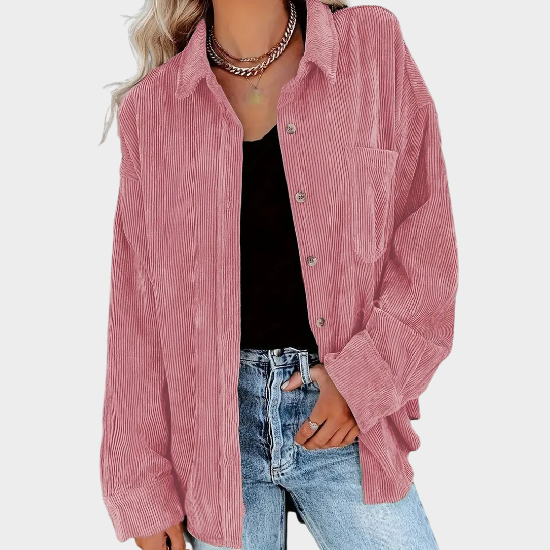 Women's Corduroy Shirt – Oversized Fit – Single Breasted – Soft & Warm – Casual & Stylish – Multiple Colours