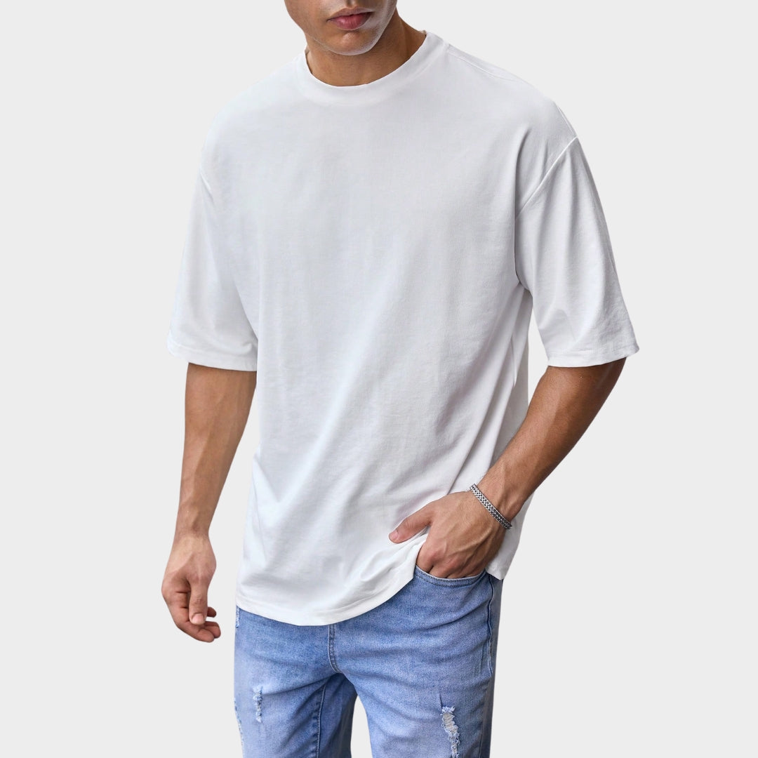 Men's Classic White T-Shirt - O-Neck - Short Sleeve - Breathable & Lightweight