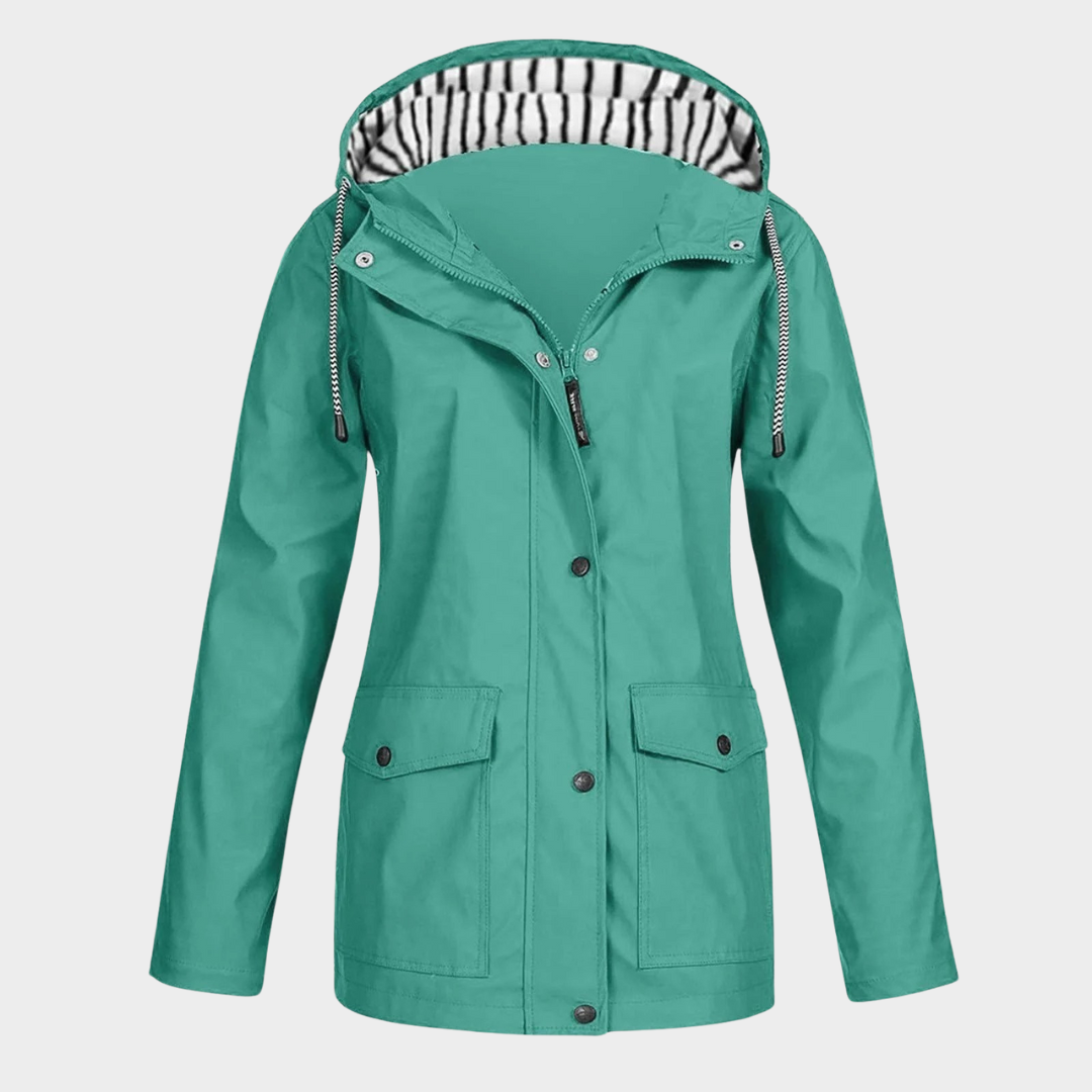 Women Waterproof Raincoat – Long Hooded Trench Coat with Lined Windbreaker Design – Lightweight Travel Jacket – Multiple Colours
