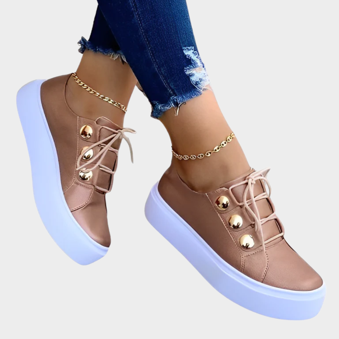 Women's Casual Sneakers – PU Leather Platform Trainers – Lightweight & Stylish – Multiple Colours