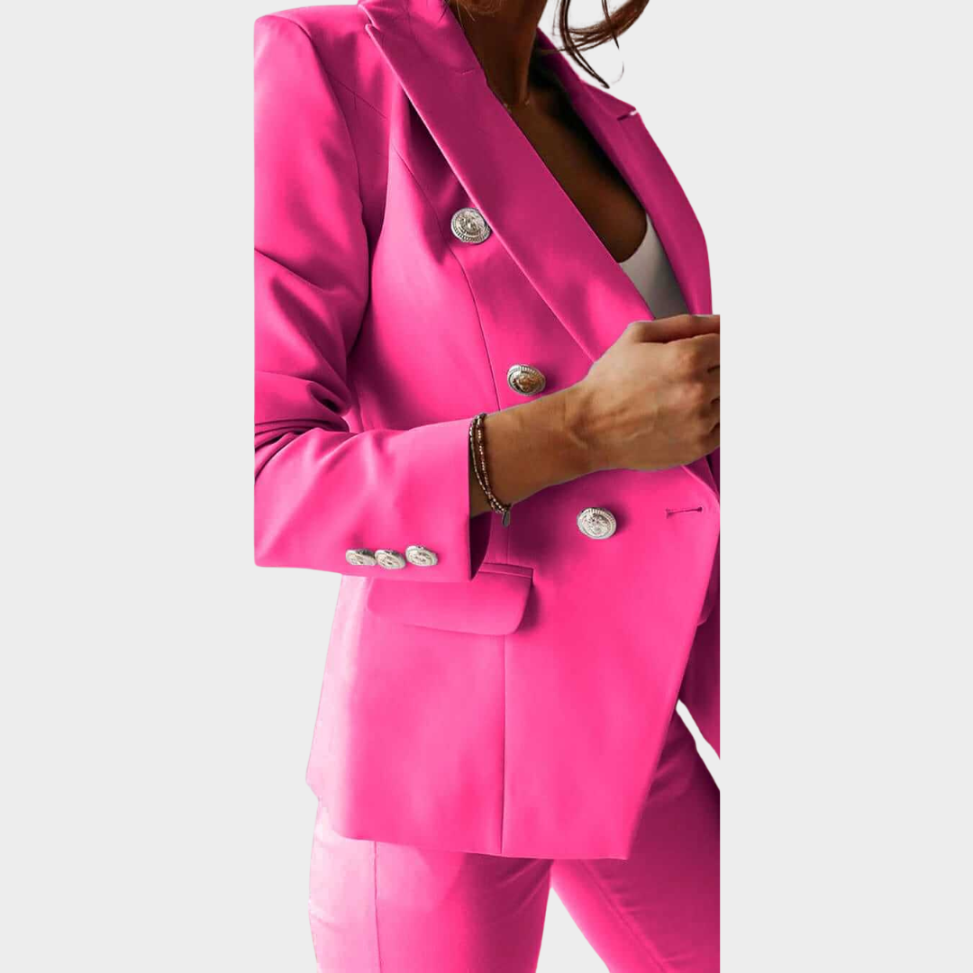 Women's Formal Blazer & Trouser Set – Tailored Fit – Elegant Business Wear – Classic Design – Multiple Colours