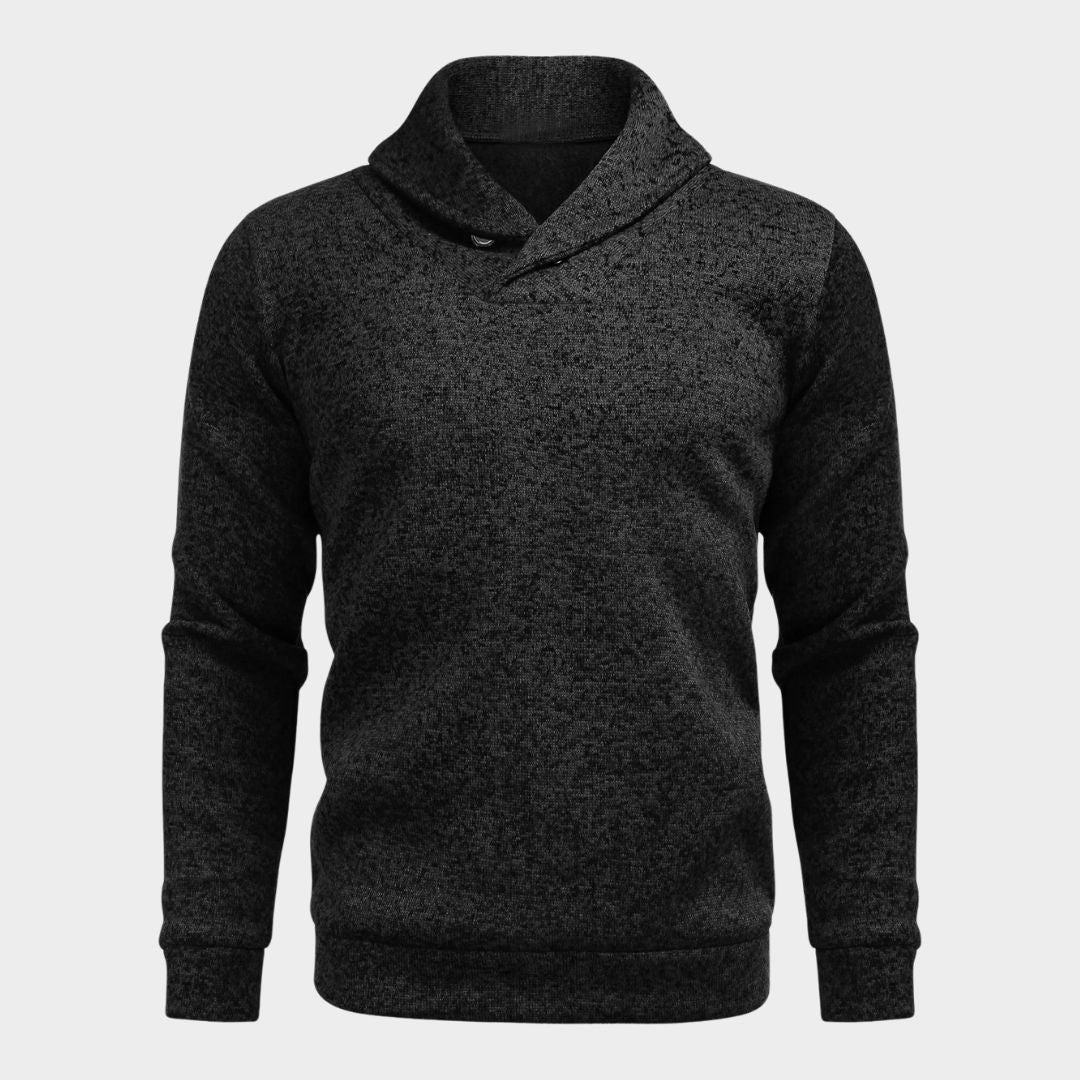 Men's High Neck Stripe Sweater – Casual Slim Fit Long Sleeve Warm Elastic Knit (Light Grey, Dark Grey, and More)