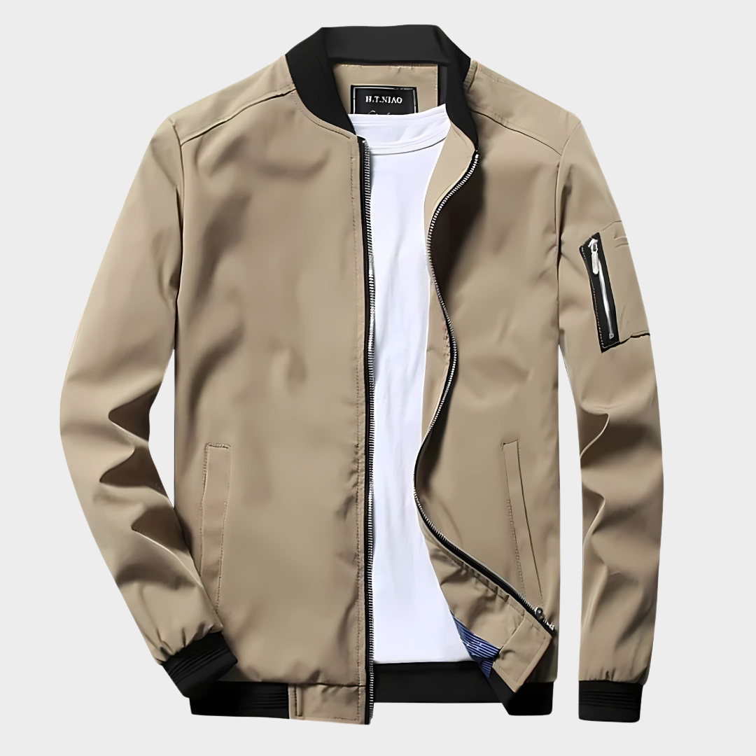 Men’s Bomber Jacket – Slim Fit – Lightweight Windbreaker – Zip Closure – Multiple Colours