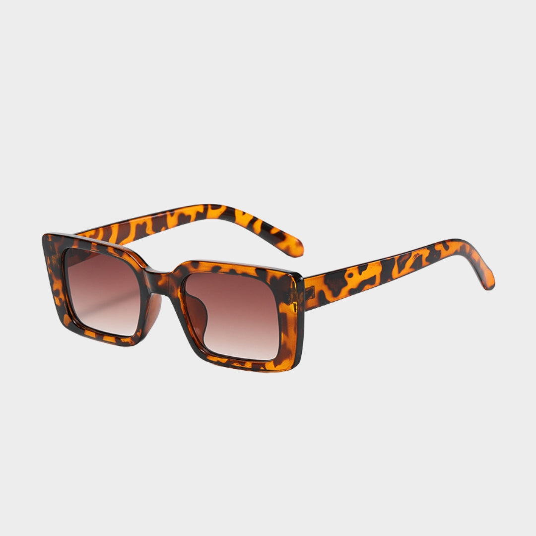 Retro Rectangle Sunglasses – Women UV400 Shades, Multiple Colors, Leopard and Tea Gradient Options