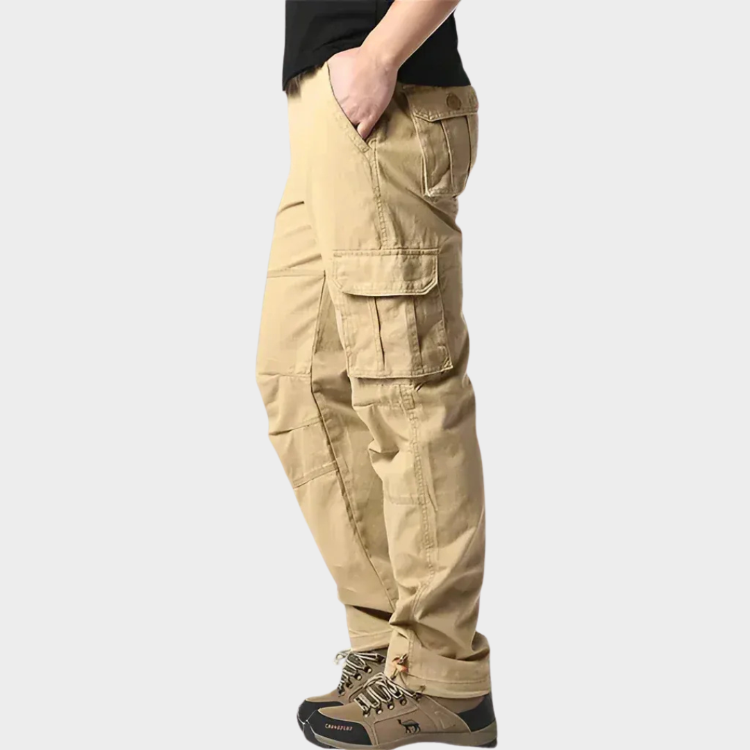 Men's Cargo Trousers – Straight Leg – Multi Pockets – Loose Fit – Cotton – Multiple Colours