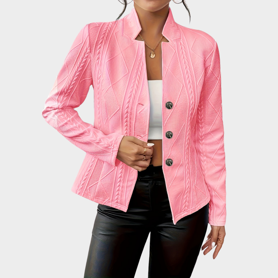Women's Blazer – Knitted Fabric – Button Detail – Elegant & Comfortable – Multiple Colours