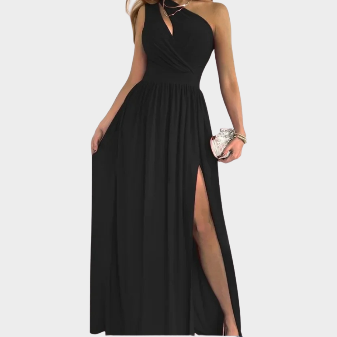 Women’s Side Slit Midi Dress – Elegant Fitted Design – Solid Colour Commute Style – Soft Lightweight Fabric – Office to Evening – Multiple Colours