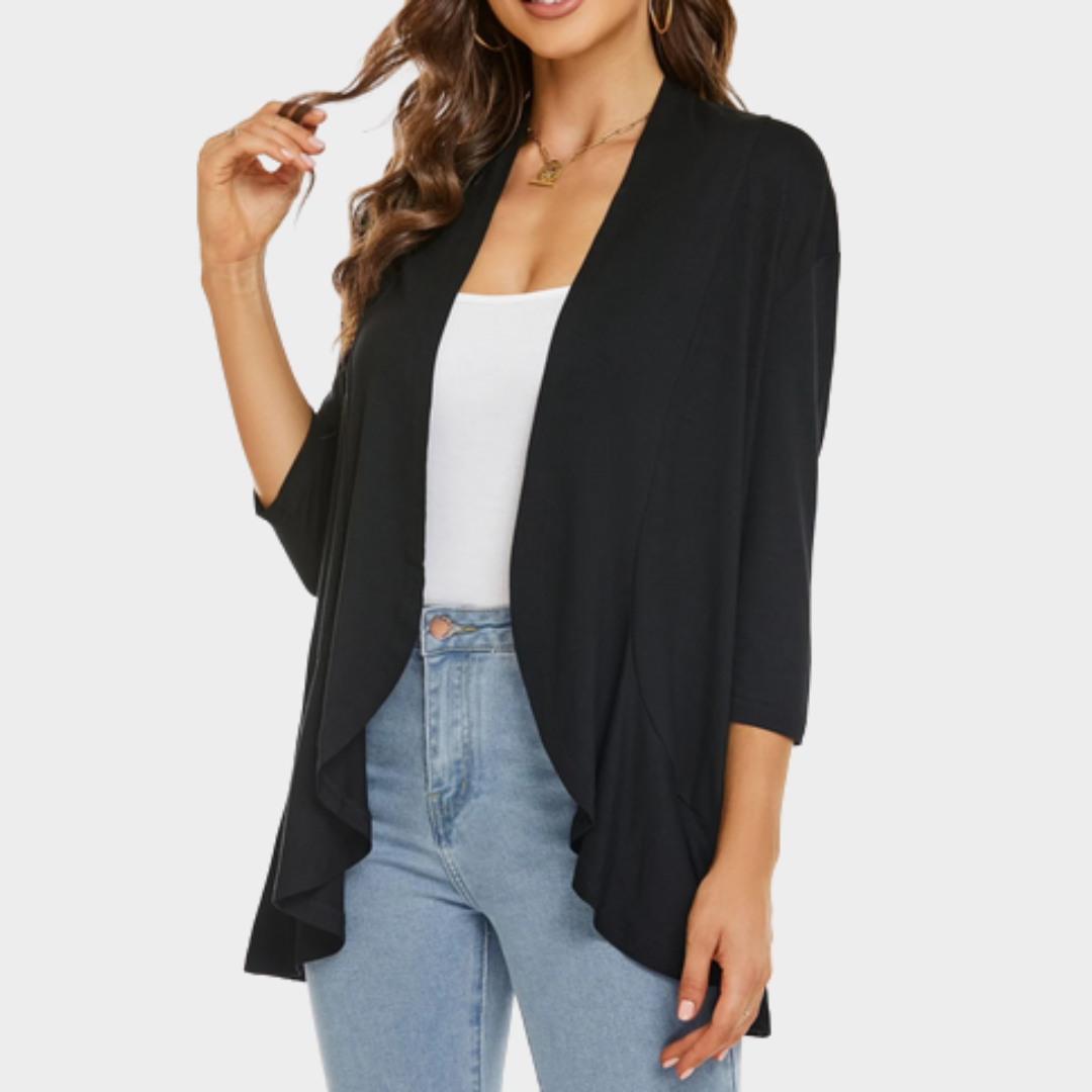 Women's Lightweight Blazer Jacket – Half Sleeve – Casual Cardigan Windbreaker – Multiple Colours