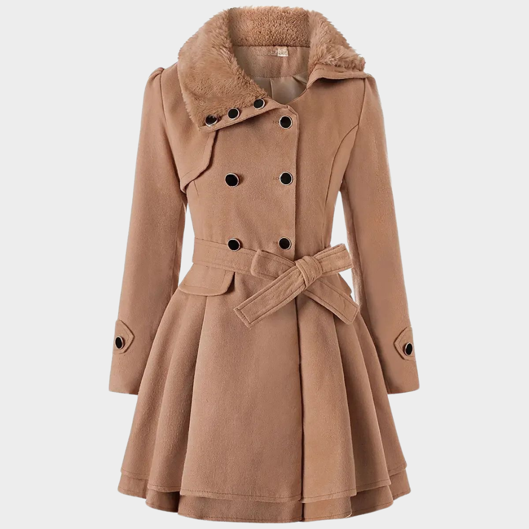 Women’s Woolen Coat – Slim Fit – Double-Breasted – Thick & Warm – Elegant Design – Multiple Colours