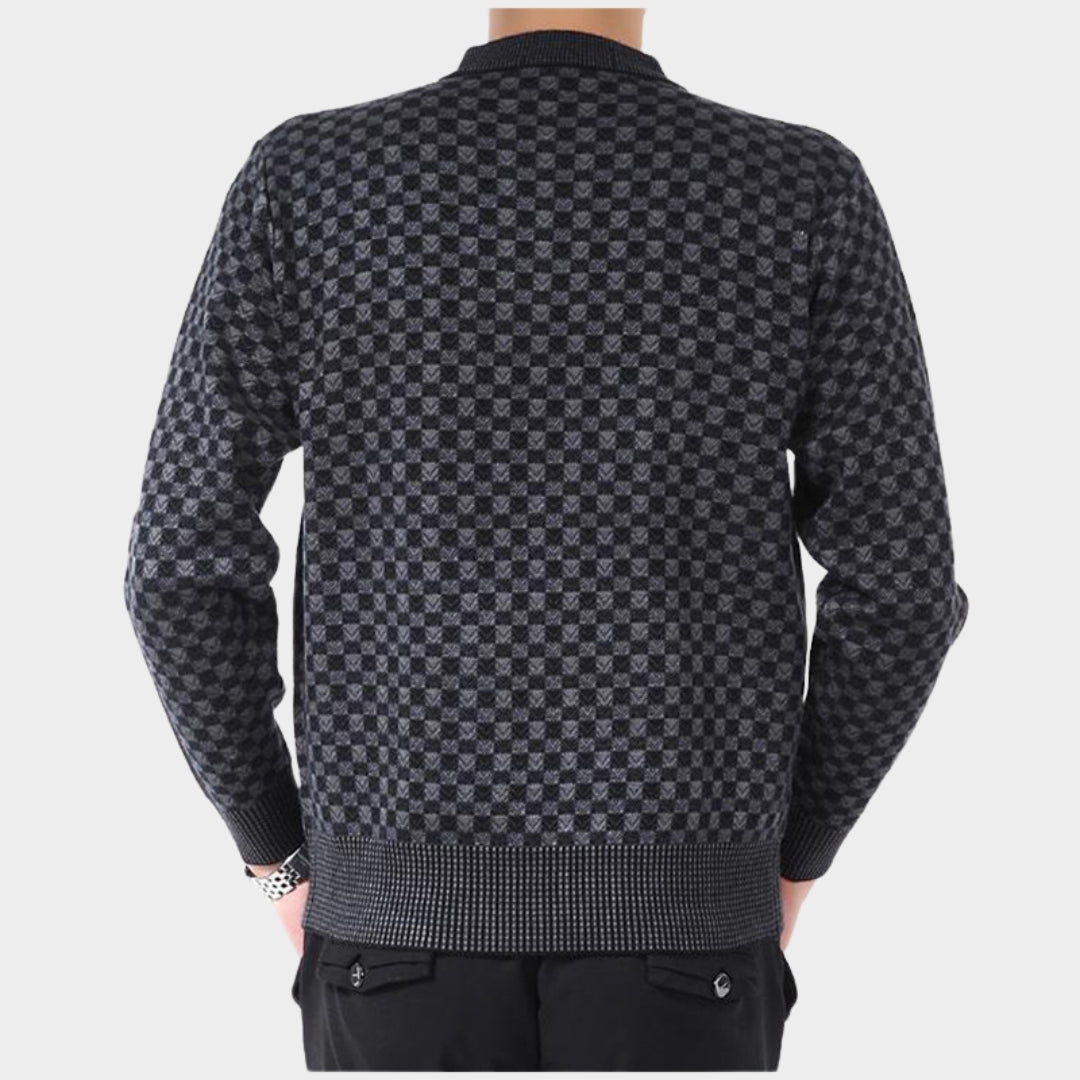 Men’s Turtleneck Sweater – Casual Warm Cashmere, Slim Fit, Dark and Light Grey