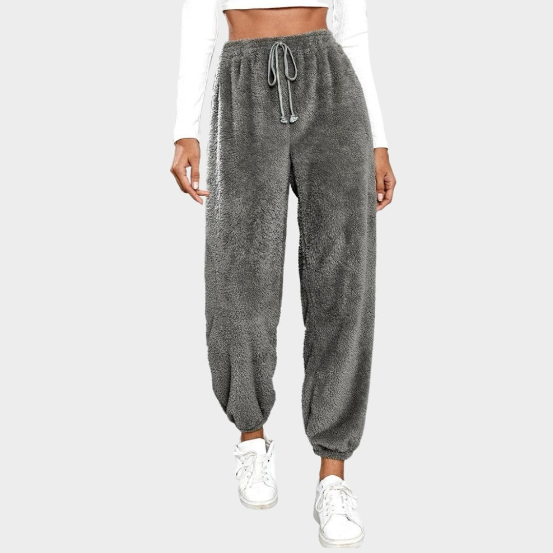 Women’s Teddy Bear Fleece Sweatpants - Winter Warm Casual Jogging Pants, Coffee, Grey, and More