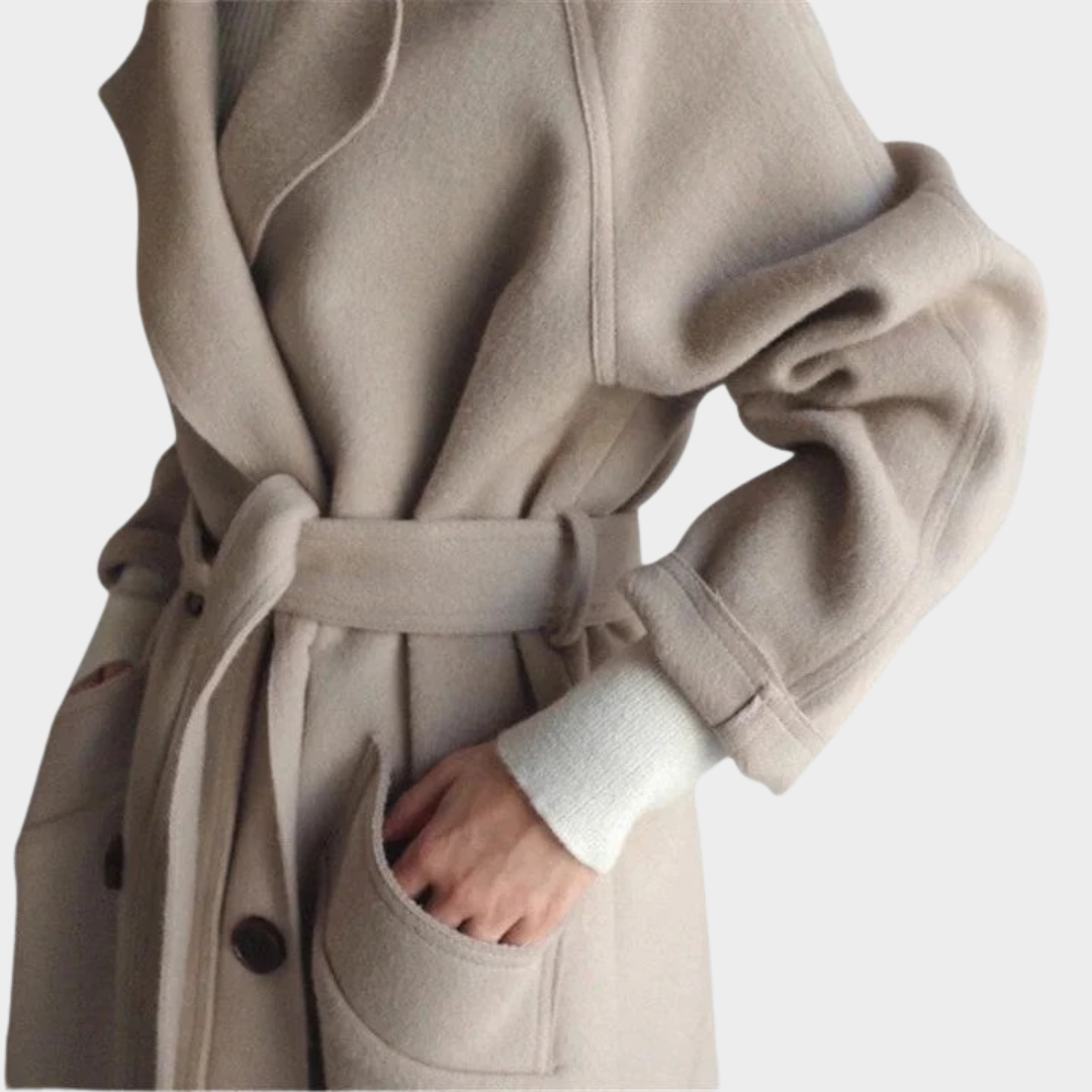 Women Wool Blend Long Coat – Elegant Loose Fit Maxi Overcoat with Lapel Collar – Timeless Outerwear – Multiple Colours