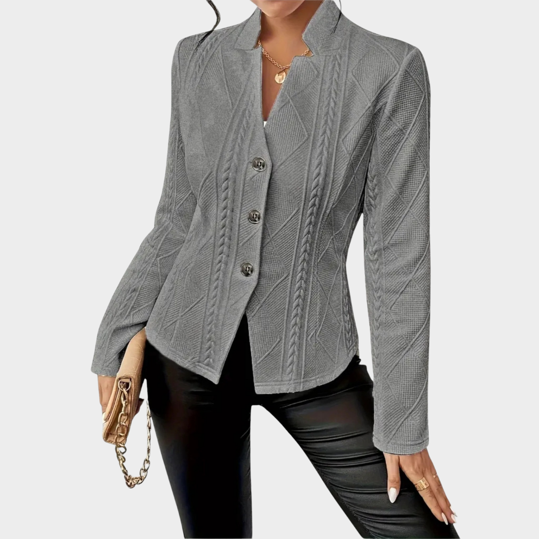 Women’s Knit Jacket – Structured Fit – Button Front – Cable Stitch Detail – Soft Textured Blend – Multiple Colours