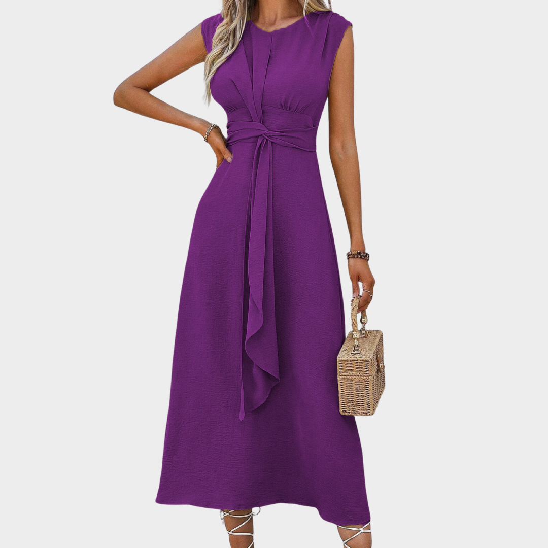 Women’s Maxi Dress – Elegant Sleeveless Round Neck Design with Flowing Full-Length Silhouette – Multiple Colours