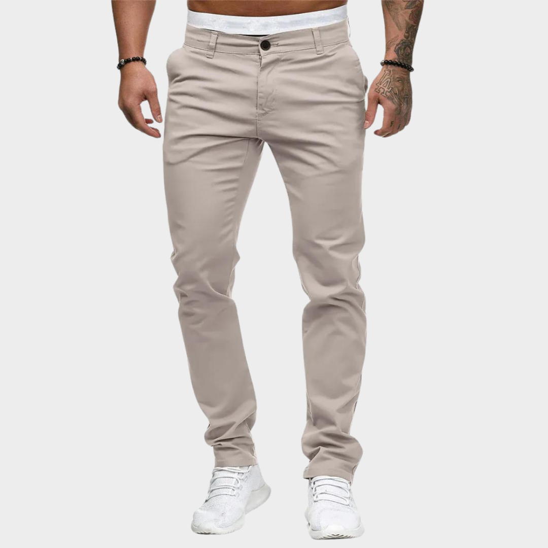 Men's Casual Cotton Trousers – Slim Fit – Straight Leg – Business & Everyday Wear – Comfortable Fabric – Multiple Colours