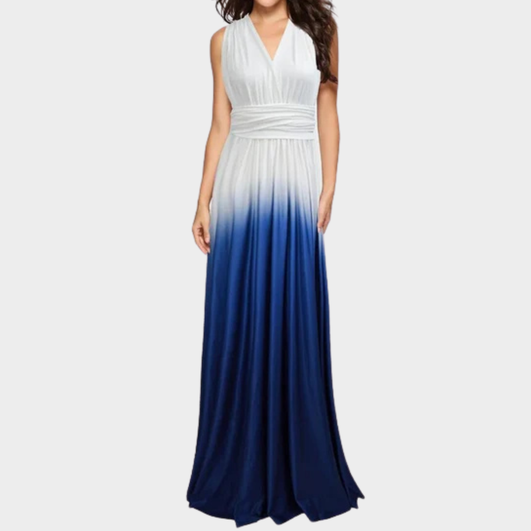 Women's Long Sleeveless Bandage Dress – Infinity Wrap Style – Solid Colour – Elegant Fit – Soft Stretch Fabric – Multiple Colours